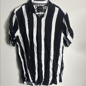 Denim & Flower Black and White Striped Shirt